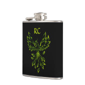 Phoenix-Erhöhungen bei Schwarzen Initialen Flachmann (Links)