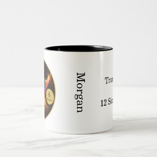 Phoenix Erholung Milestone-Geschenk Zweifarbige Tasse (Mittel)