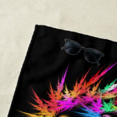 Phoenix - farbige Fraktal-Kunst auf schwarz Strandtuch (Beispiel)