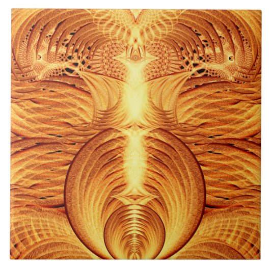 Phoenix-Feuer Fliese (Vorderseite)