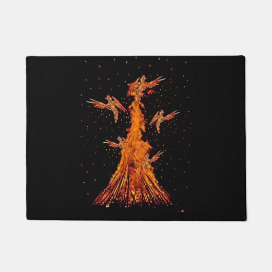 Phoenix-Feuer-Vogel-Tür-Matte Fußmatte (Vorderseite)