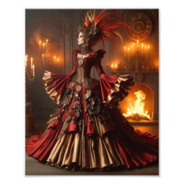 Phoenix-Feuerkönigin Steampunk viktorianisch indus Fotodruck