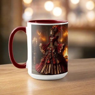 Phoenix-Feuerkönigin Steampunk viktorianisch indus Tasse