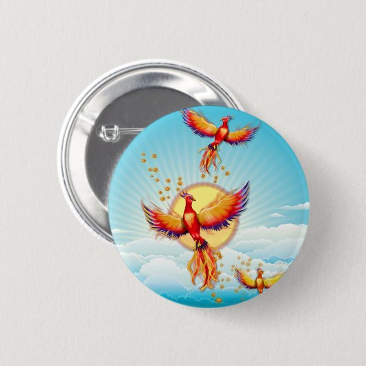 Phoenix-Feuervogel steigt Button (Vorne & Hinten)
