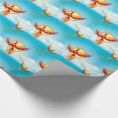 Phoenix-Feuervogel steigt Geschenkpapier (Ecke)