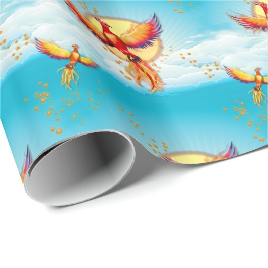 Phoenix-Feuervogel steigt Geschenkpapier (Rolleneckpunkt)