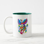 Phoenix-Feuervogel Zweifarbige Tasse (Links)