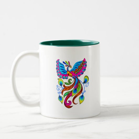 Phoenix-Feuervogel  Zweifarbige Tasse (Links)