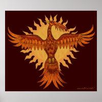 Phoenix fire bird cool Art Poster Design