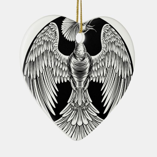 Phoenix Fire Bird Design Keramik Ornament (Rechts)