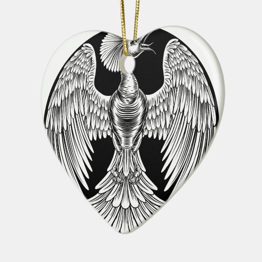 Phoenix Fire Bird Design Keramik Ornament (Links)