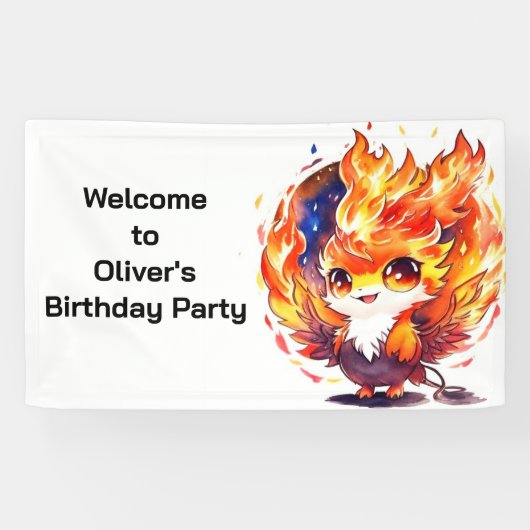 Phoenix Fire Bird Kindergeburtstag Banner (Horizontal)