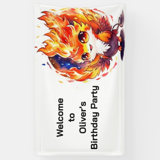 Phoenix Fire Bird Kindergeburtstag Banner (Vertikal)