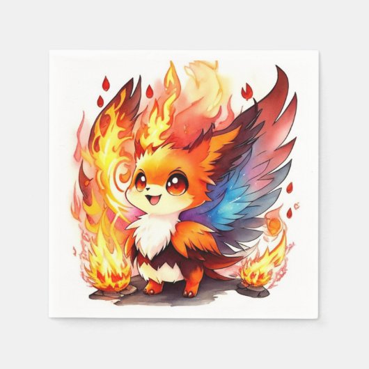 Phoenix Fire Bird Kindergeburtstag Serviette (Vorderseite)