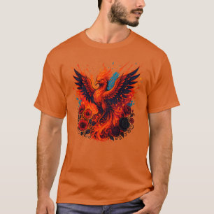 Phoenix Fire Neon Fantasy Art T-Shirt