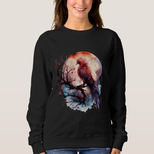 Phoenix Fire Phoenix Bird Mythic Bird Moon Sakur Sweatshirt (Vorderseite)