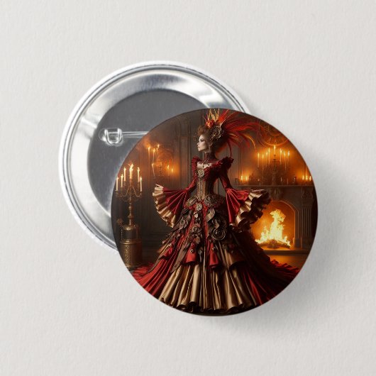 Phoenix Fire Queen Steampunk Viktorianisch Industr Button (Vorne & Hinten)