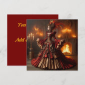 Phoenix Fire Queen Steampunk Viktorianisch Industr Einladung (Vorne/Hinten)