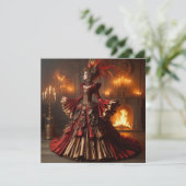 Phoenix Fire Queen Steampunk Viktorianisch Industr Einladung (Stehend Vorderseite)