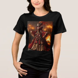 Phoenix Fire Queen Steampunk Viktorianisch Industr Tri-Blend Shirt