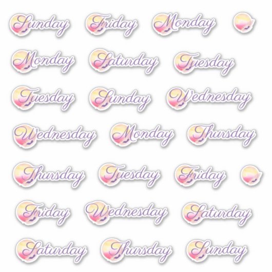 Phoenix Fire Weekday Custom-Cut Vinyl Sticker (Vorderseite)