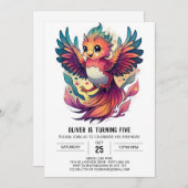 Phoenix Firebird-Niedliche Geburtstag Einladung (Vorne/Hinten)