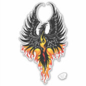 Phoenix Firebird Tribal Flames Aufkleber (Vorderseite)