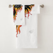 Phoenix Firebird Tribal Flames Badhandtuch Set (Insitu)