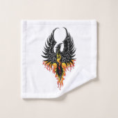 Phoenix Firebird Tribal Flames Badhandtuch Set (Waschlappen)