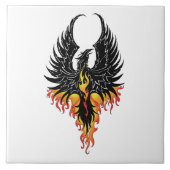 Phoenix Firebird Tribal Flames Fliese (Vorderseite)