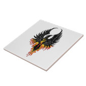 Phoenix Firebird Tribal Flames Fliese (Seite)