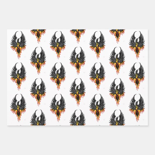 Phoenix Firebird Tribal Flames Geschenkpapier Set (Vorderseite 2)