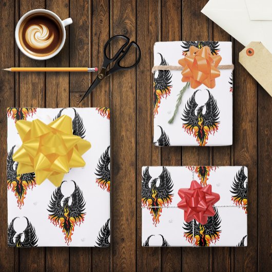 Phoenix Firebird Tribal Flames Geschenkpapier Set