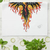 Phoenix Firebird Tribal Flames Geschirrtuch (Gefaltet)
