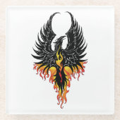 Phoenix Firebird Tribal Flames Glasuntersetzer (Vorderseite)