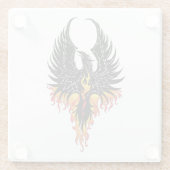 Phoenix Firebird Tribal Flames Glasuntersetzer (Rückseite)