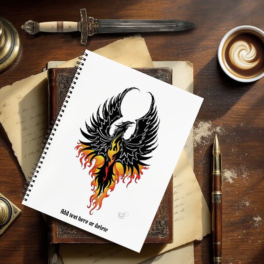 Phoenix Firebird Tribal Flames Notizblock