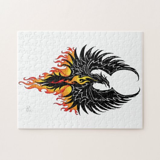 Phoenix Firebird Tribal Flames Puzzle (Horizontal)