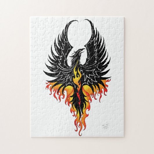 Phoenix Firebird Tribal Flames Puzzle (Vertikal)