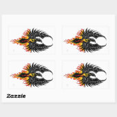 Phoenix Firebird Tribal Flames Rechteckiger Aufkleber (Blatt)