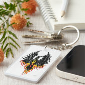 Phoenix Firebird Tribal Flames Schlüsselanhänger (Vorderseite rechts)