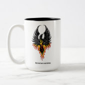Phoenix Firebird Tribal Flames Zweifarbige Tasse (Links)