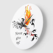 Phoenix - Gib niemals auf! Große Wanduhr (Winkel)