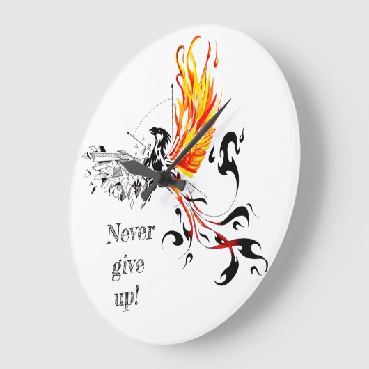 Phoenix - Gib niemals auf! Große Wanduhr (Winkel)