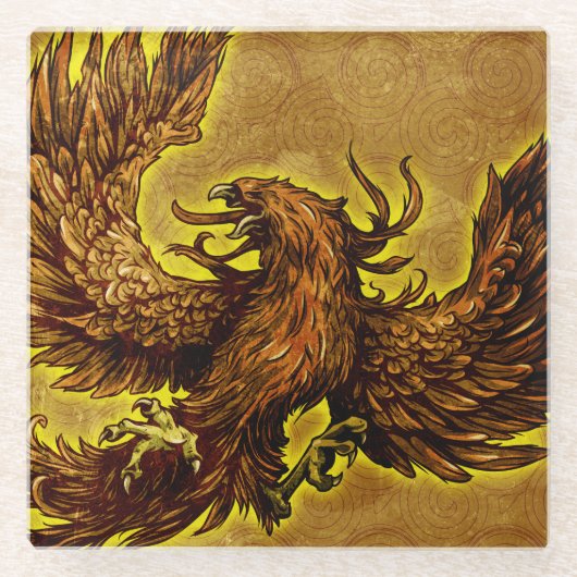 Phoenix Glasuntersetzer (Vorderseite)