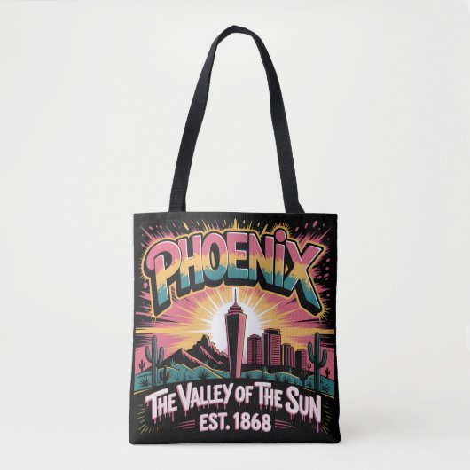 Phoenix Graffiti Skyline Mural Street Art Design Tasche (Vorderseite)