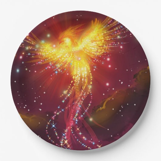 Phoenix im Flug Pappteller (Vorderseite)