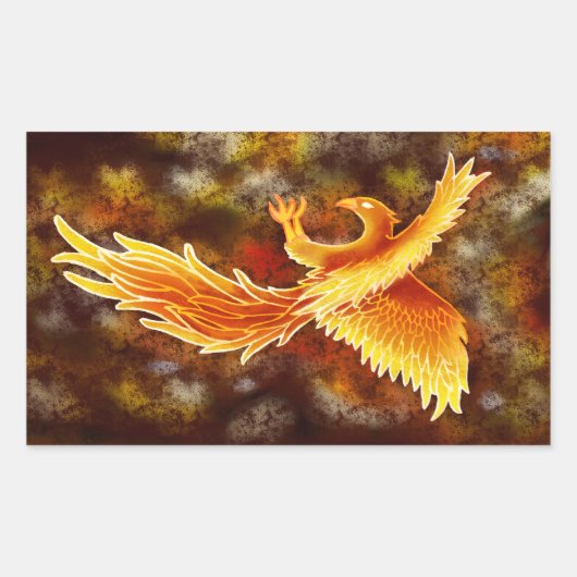 Phoenix im Flug Rechteckiger Aufkleber (Vorderseite)
