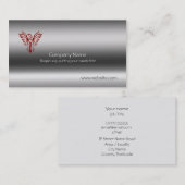 Phoenix im Rot auf Metallischblick Schablone Visitenkarte (Vorne/Hinten)