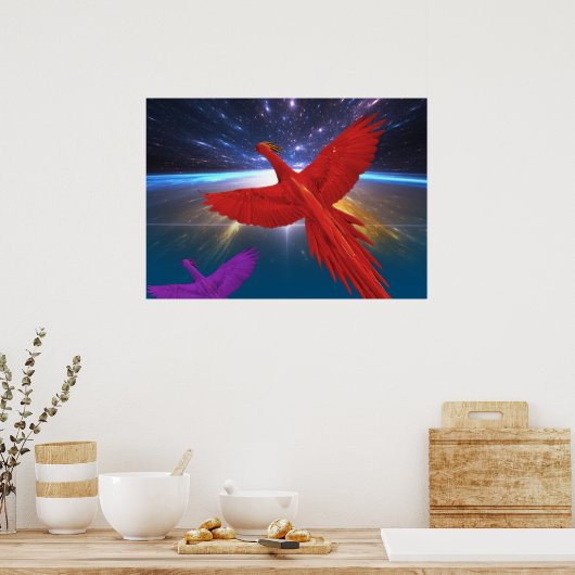Phoenix im Weltraum Poster (Küche)